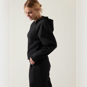 Athleta Get Set Sweatshirt Hoodie Black Size Large